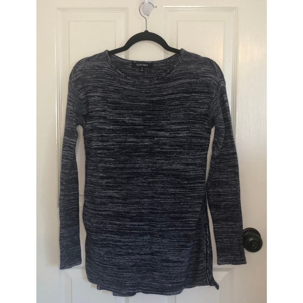 Ellen Tracy Blue Heathered Sweater - Women's Small